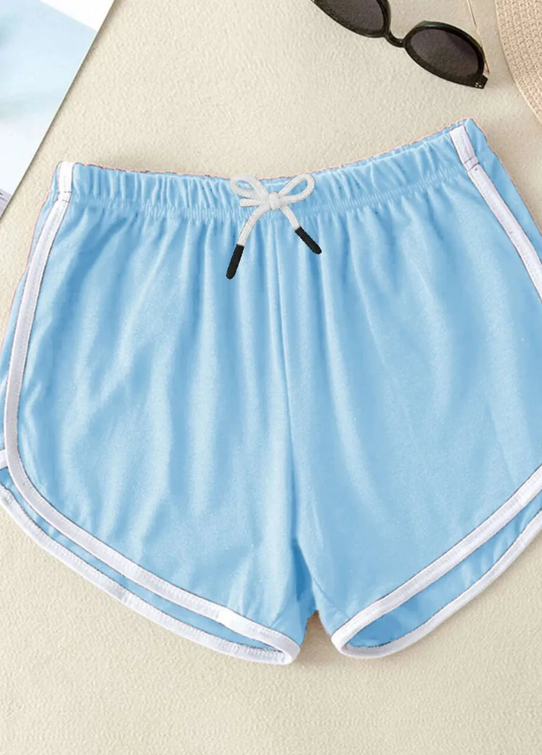 Baby Nest Pret 1 Piece Dolphin Shorts - Sky Blue- White Lines