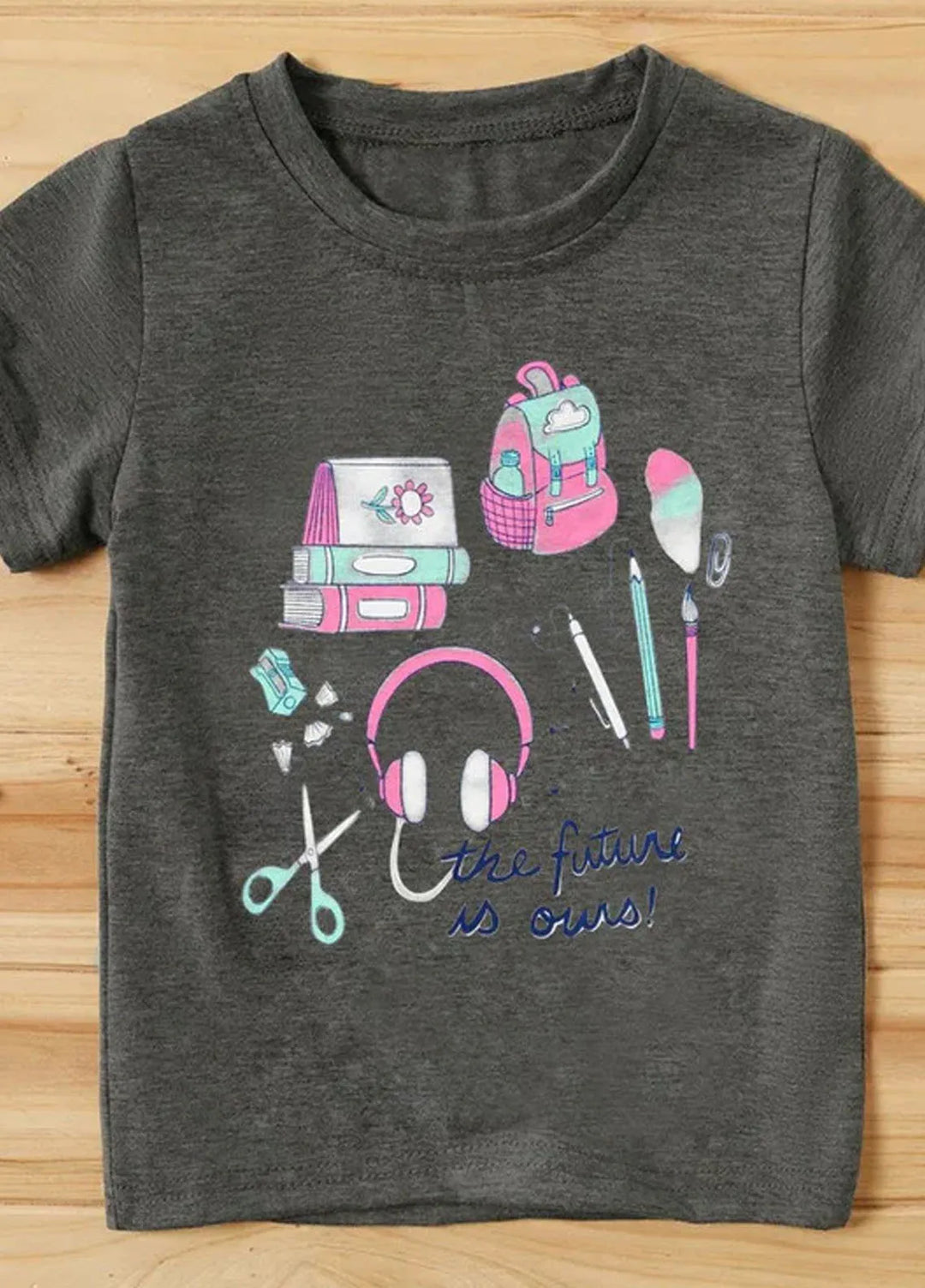 Baby Nest Pret 1 Piece Future Is Ours Half Sleeves T-Shirt - Dark Grey - Sbt-321-D2