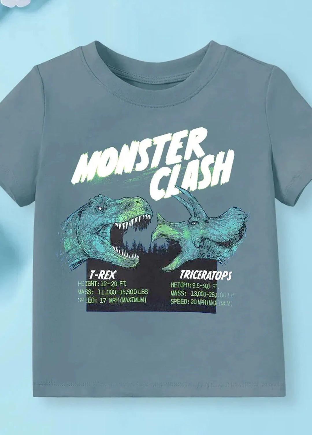 Baby Nest Pret 1 Piece Monster Clash Half Sleeves T-Shirt - Grey - Sbt-334