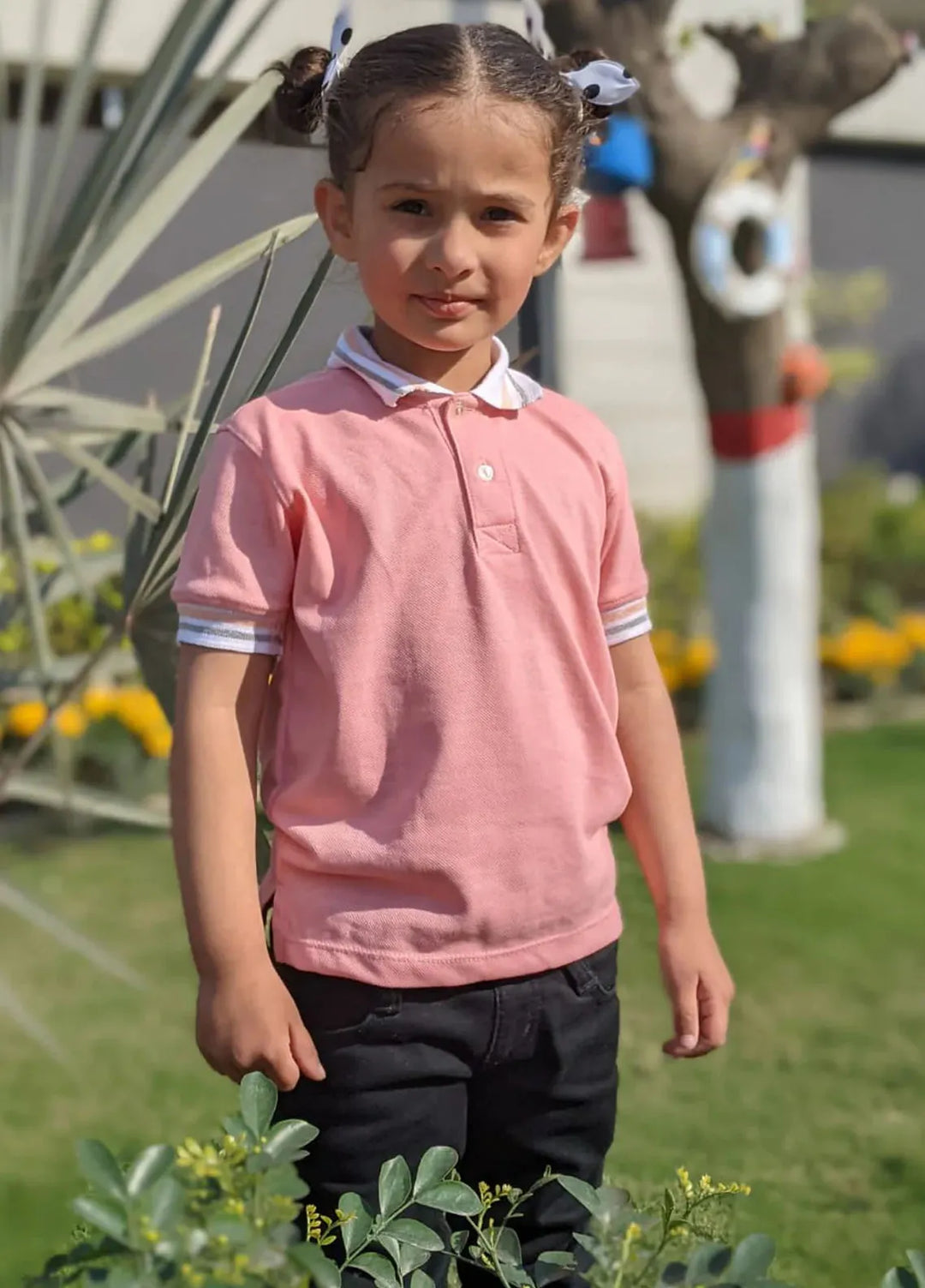 Baby Nest Pret 1 Piece Pique Polo T-Shirt -Light Pink