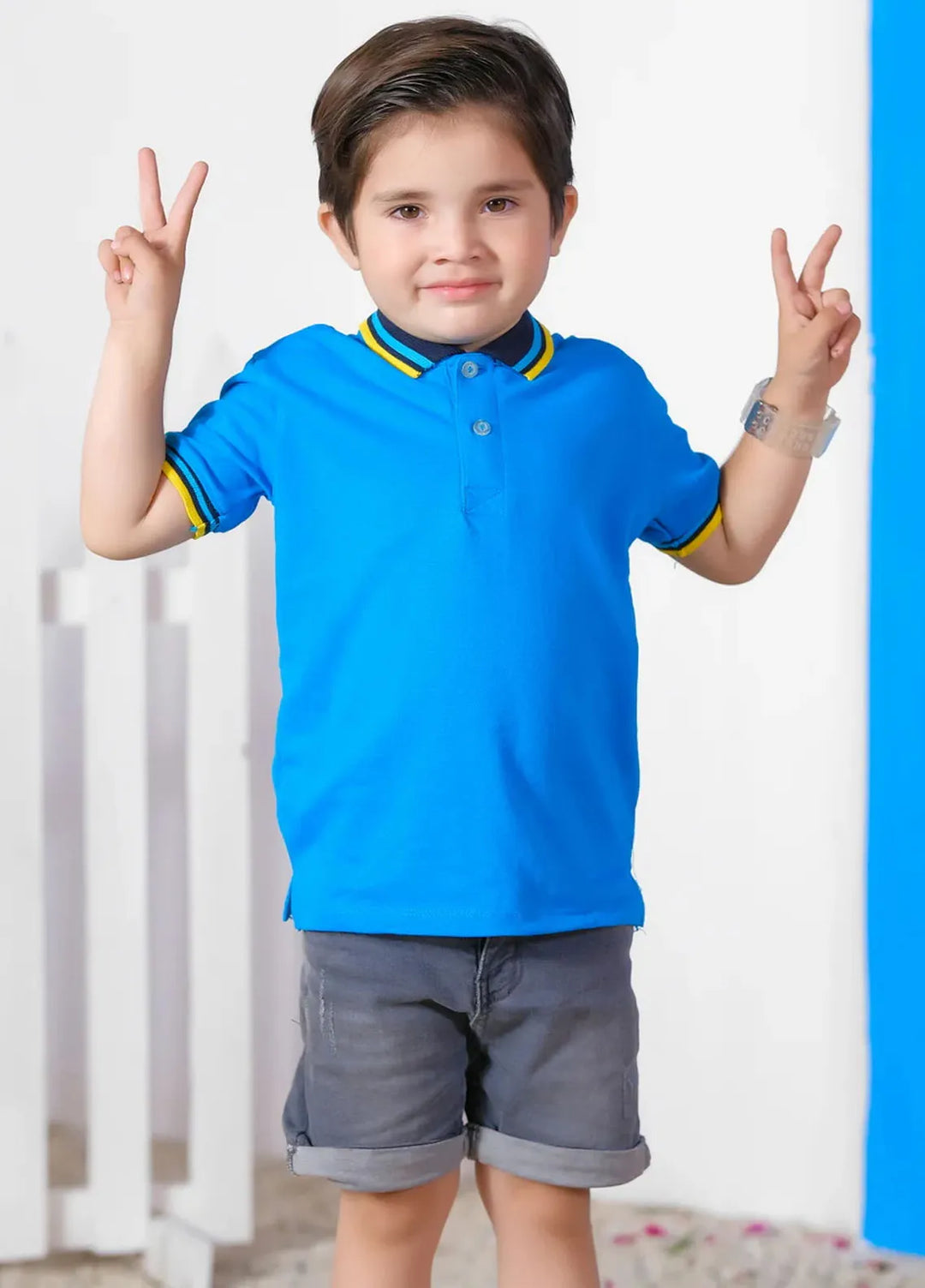 Baby Nest Pret 1 Piece Pique Polo T-Shirt -Sky Blue