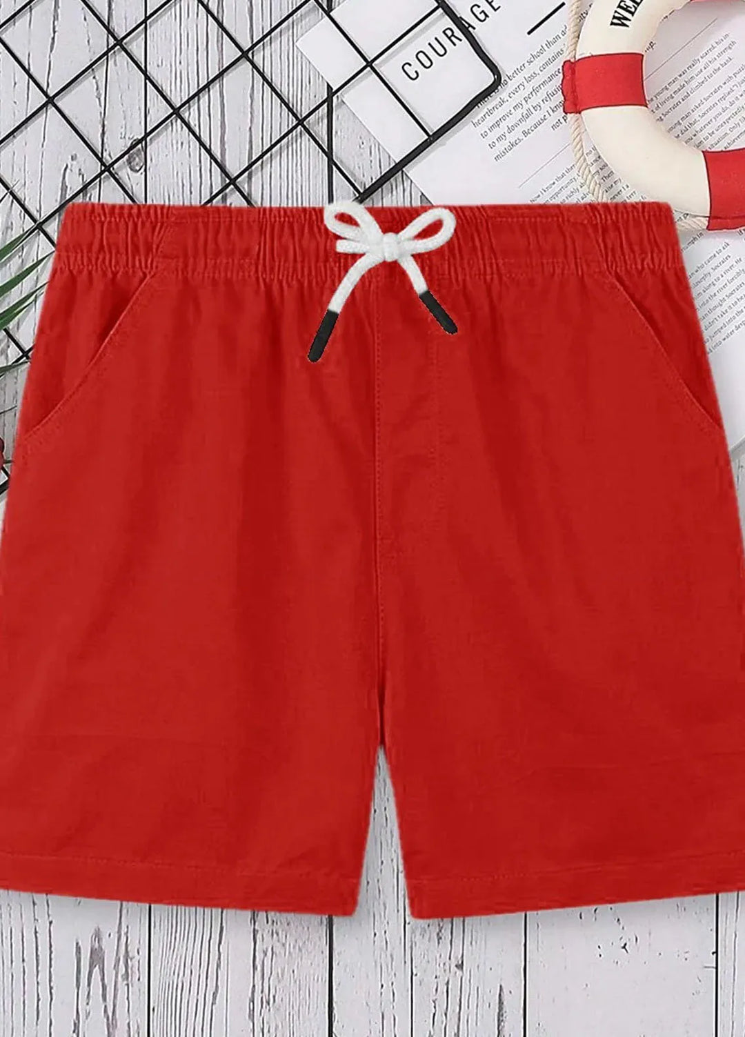 Baby Nest Pret 1 Piece Shorts For Boys - Red