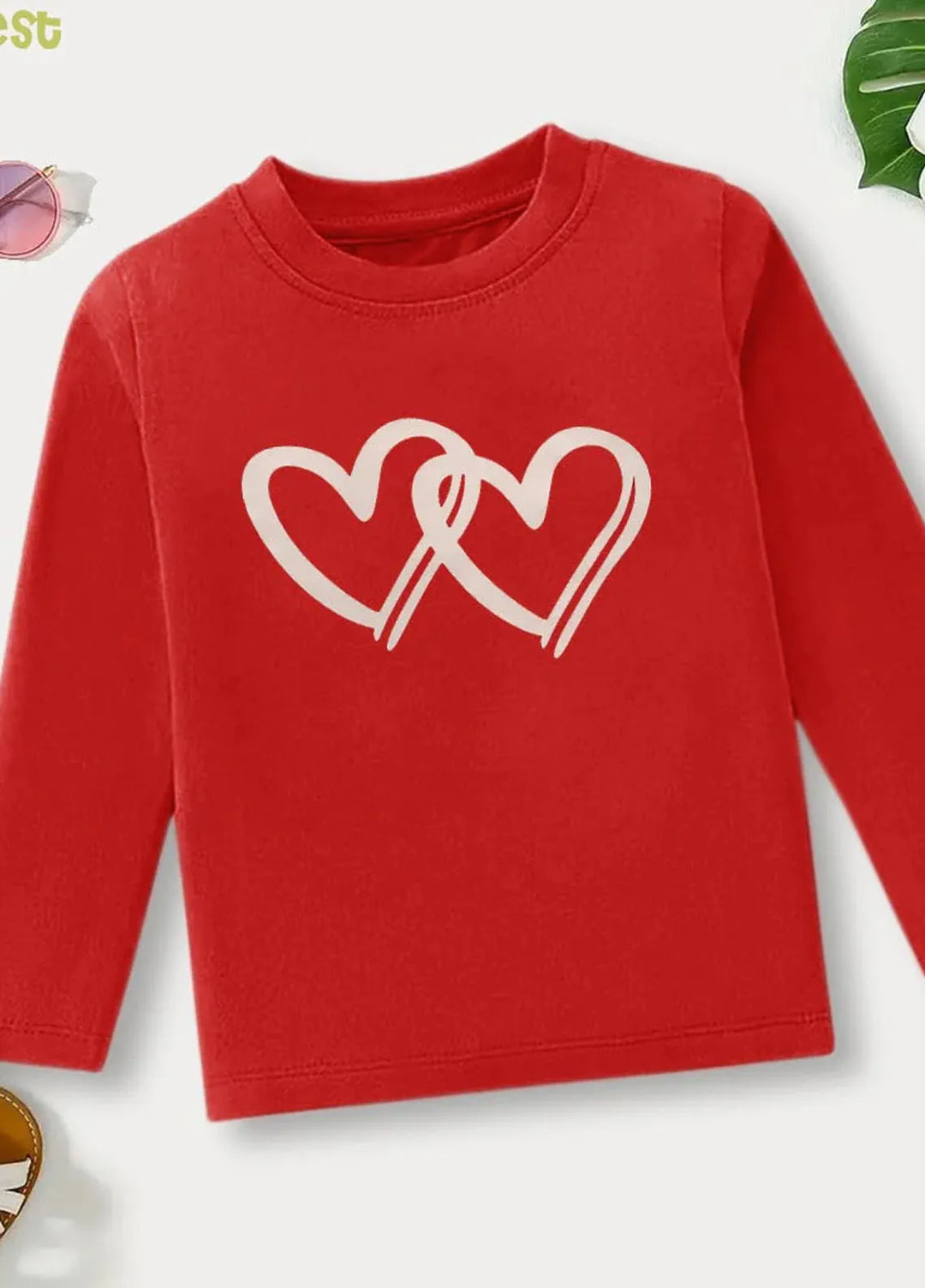 Baby Nest Pret Printed 1 Piece Red Love in Every Stitch Full Sleeves T-shirt Bndr-109
