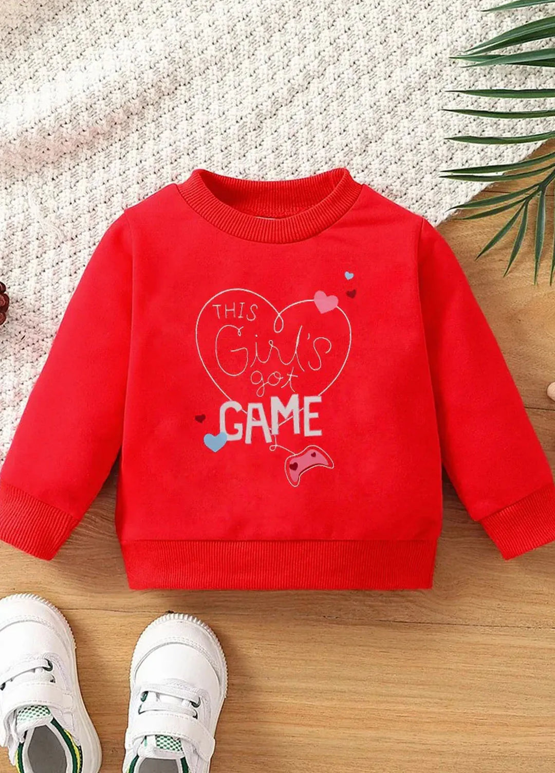 Baby Nest This Girl S Got Game Sweatshirt For Kids Red-1308