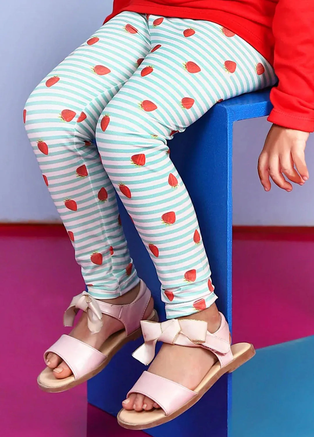 Baby Nest Tights Baby Tights Green Strawberries