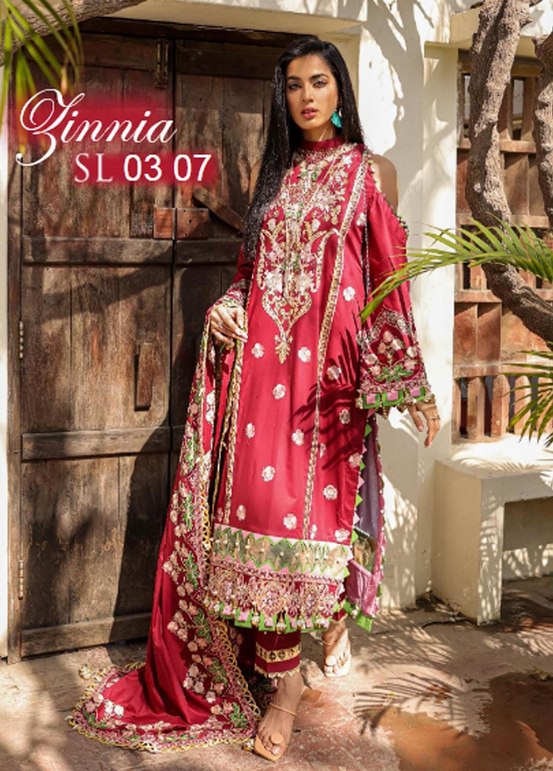 Bahar Aie By Surmai Embroidered Lawn Suits Unstitched 3 Piece SUR22BA SL-03-07 ZINNIA - Luxury Collection