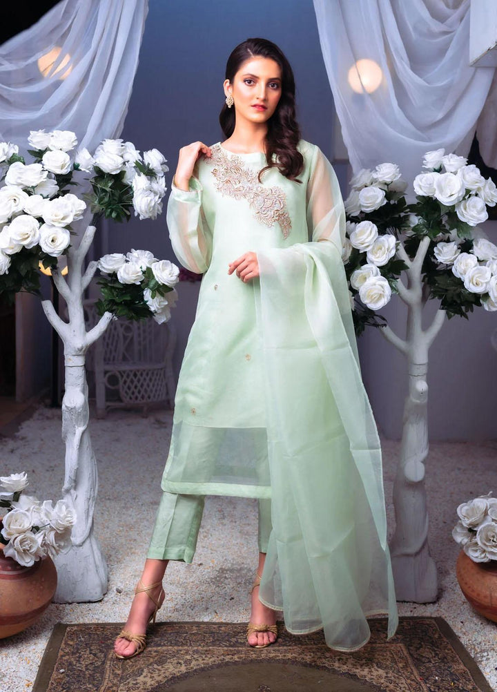 PSK Couture Pret Embroidered Tissue 4 Piece Suit DEW DROP