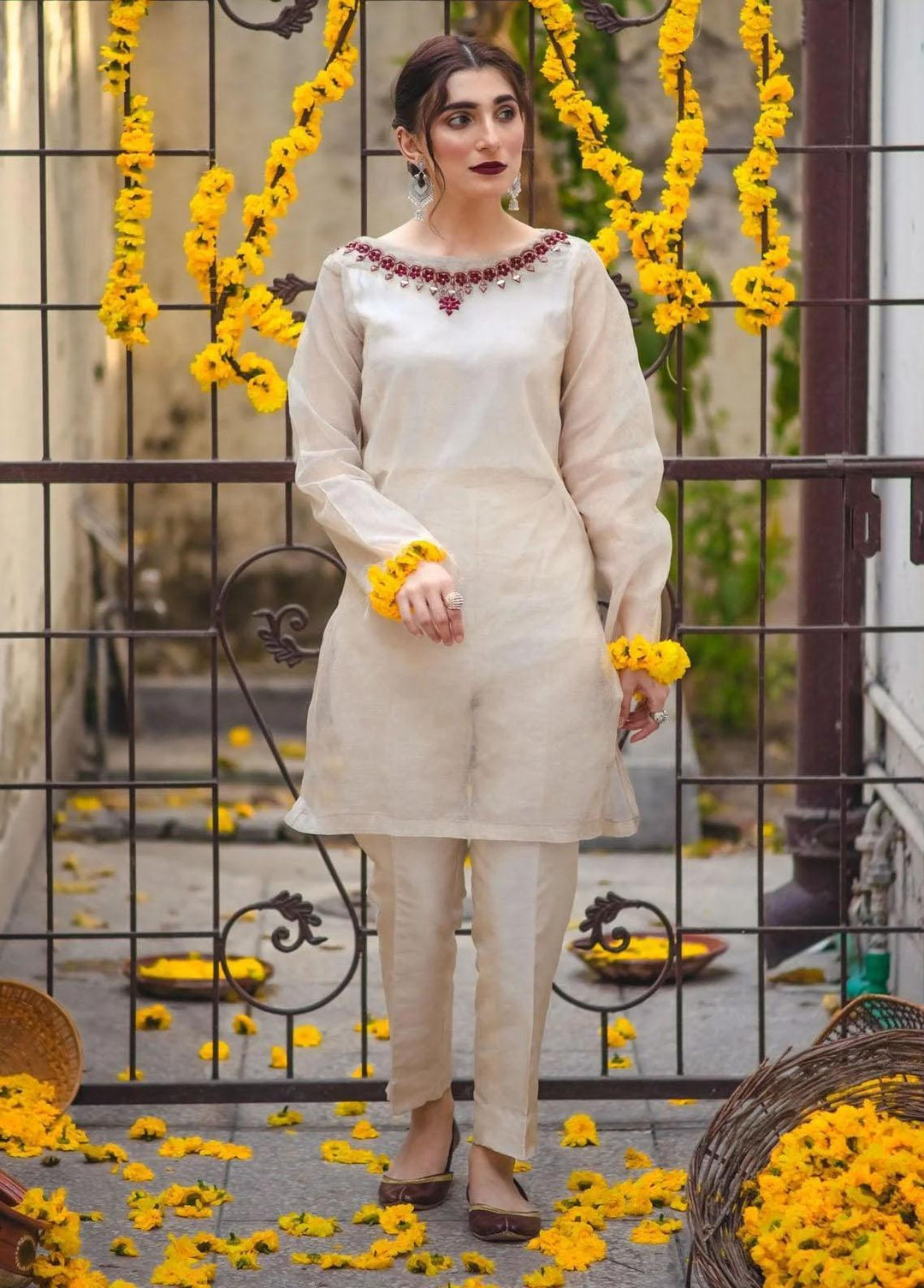 PSK Couture Pret Embroidered Cotton Net 4 Piece Suit SUMMER GLOW