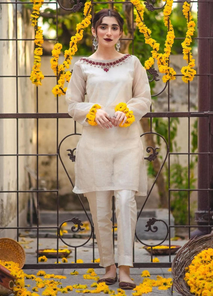 PSK Couture Pret Embroidered Cotton Net 4 Piece Suit SUMMER GLOW