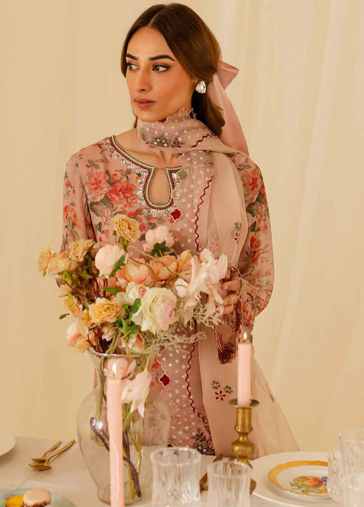 Ballerina by Nureh Embroidered Chiffon Suit Unstitched 4 Piece NU25B NU2-160 - Formals Collection