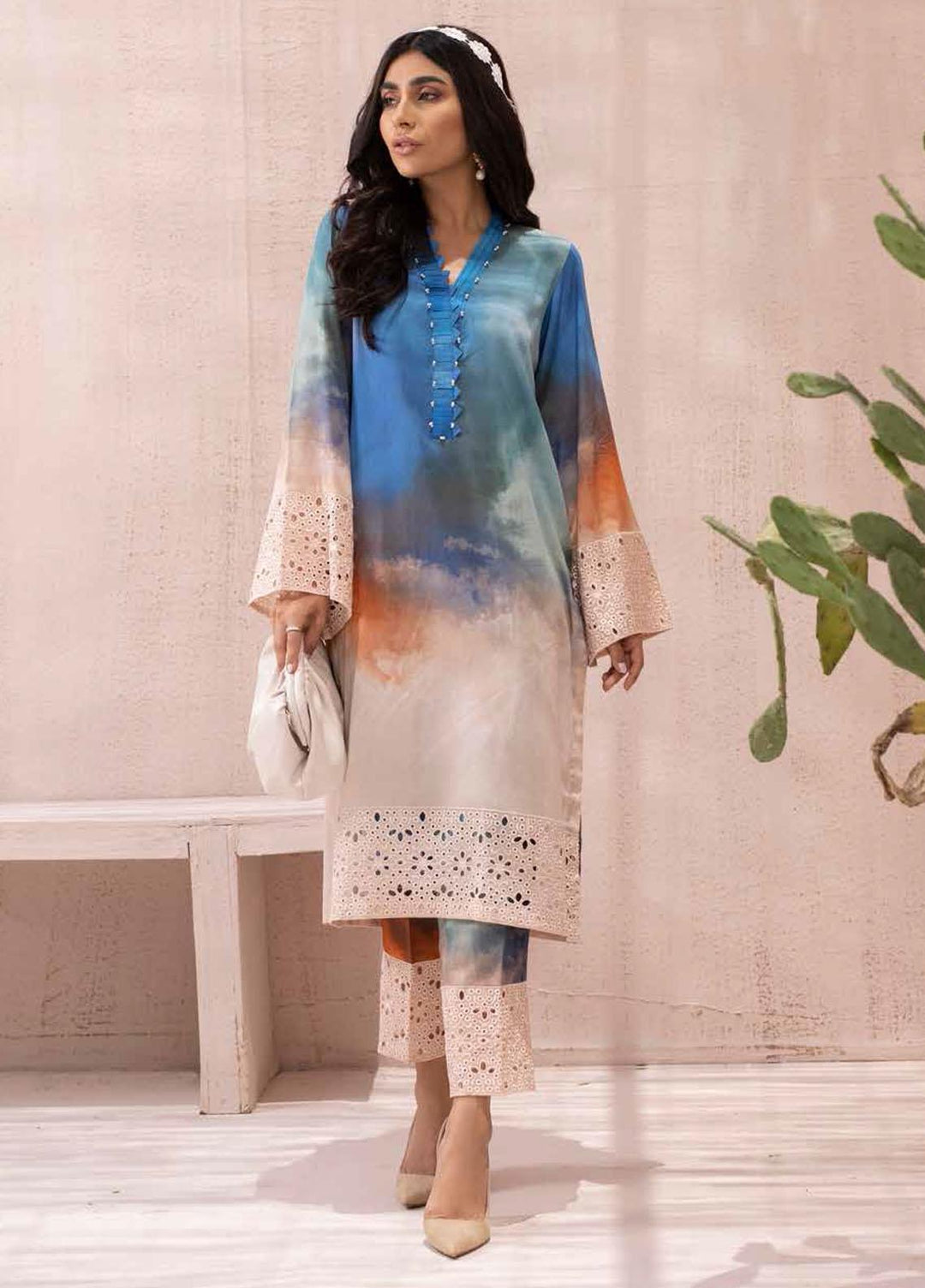 Ballerina By Nureh Embroidered Chikankari Suits Unstitched 2 Piece NU21B 01 - Summer Collection