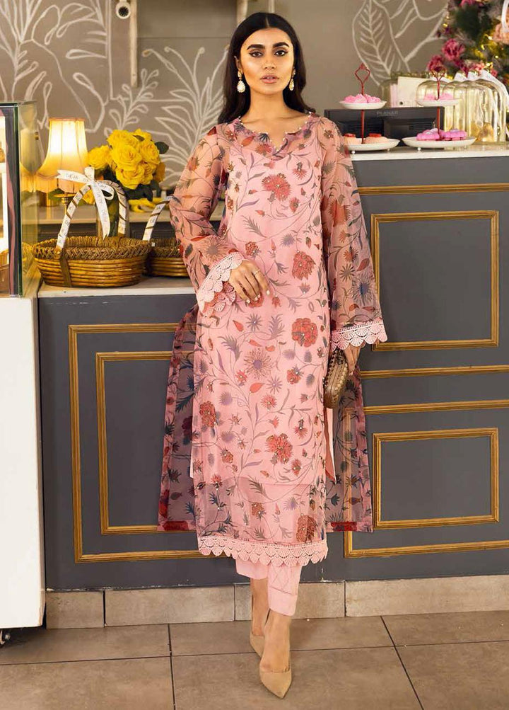 Ballerina By Nureh Embroidered Organza Suits Unstitched 2 Piece NU22B NU2- 22 PISTACIO - Luxury Collection