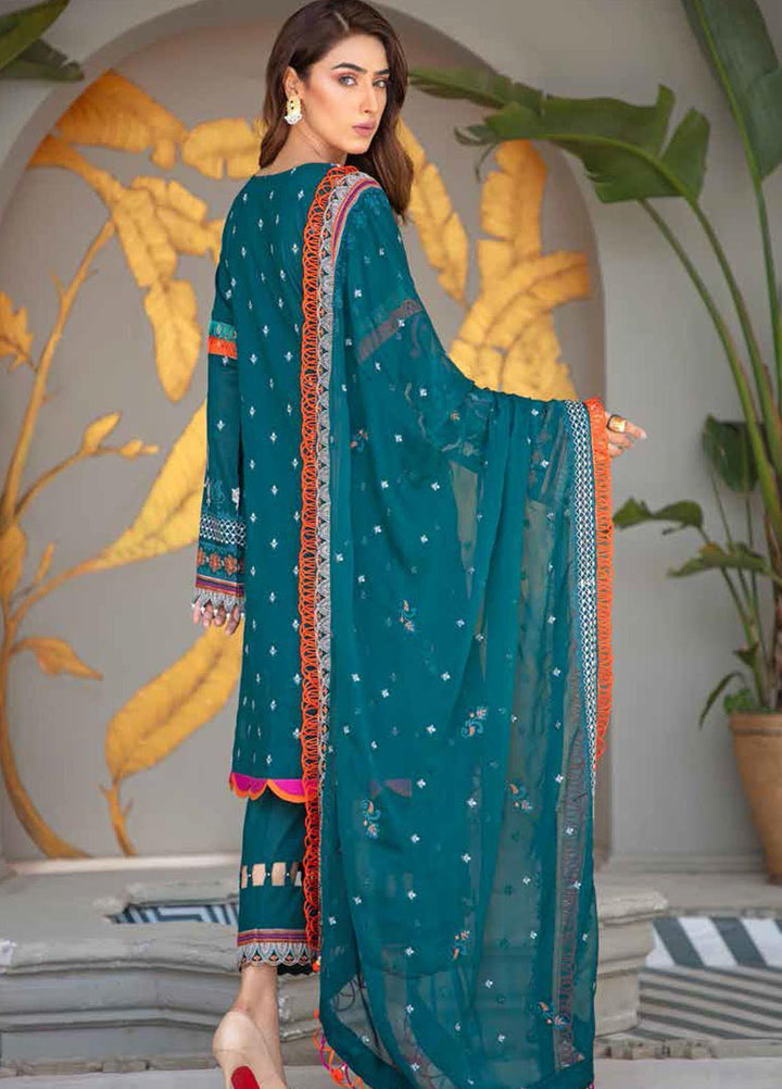 Banafsheh Embroidered Lawn Suits Unstitched 3 Piece BF21LF D-01 - Festive Collection