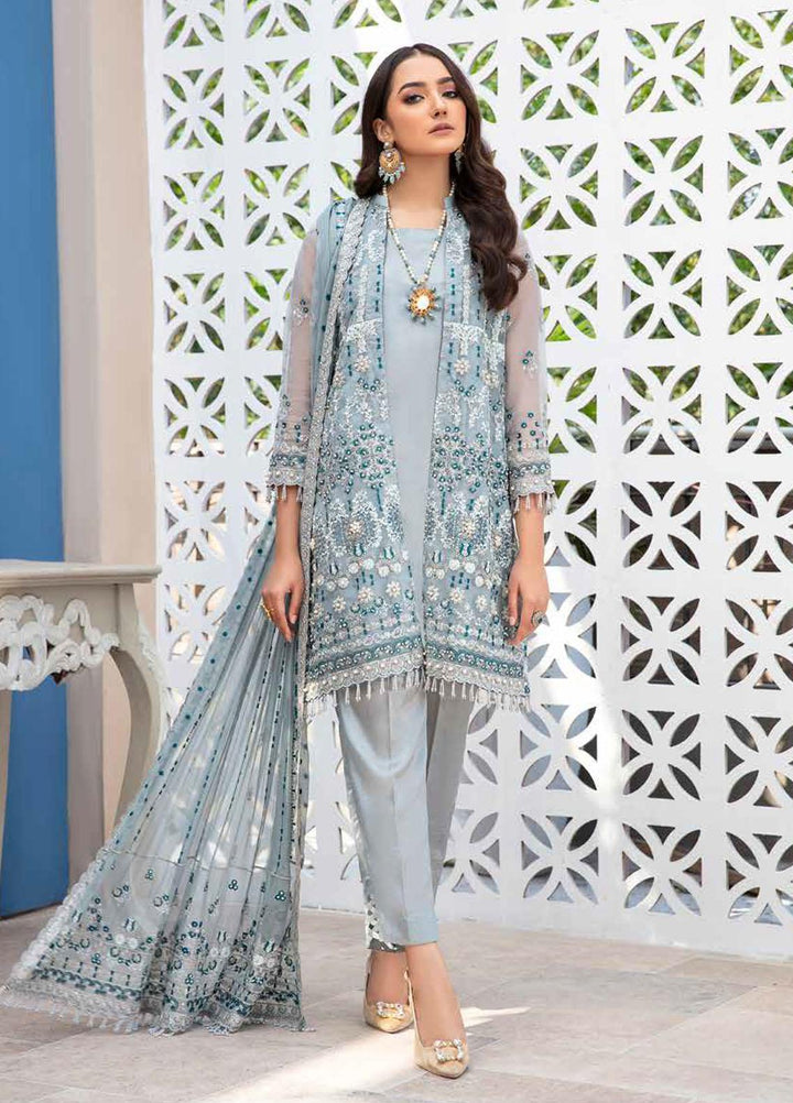 Banafsheh Embroidered Organza Suits Unstitched 3 Piece BF21LF BNL-02 - Formals Collection