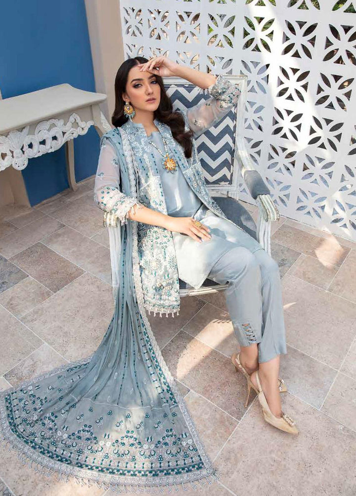 Banafsheh Embroidered Organza Suits Unstitched 3 Piece BF21LF BNL-02 - Formals Collection