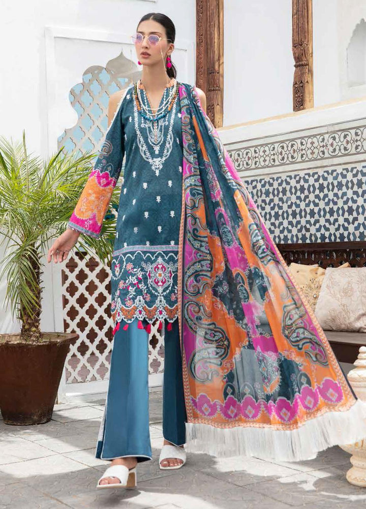 Banafsheh Embroidered Lawn Suits Unstitched 3 Piece BF21LL 01 - Luxury Collection