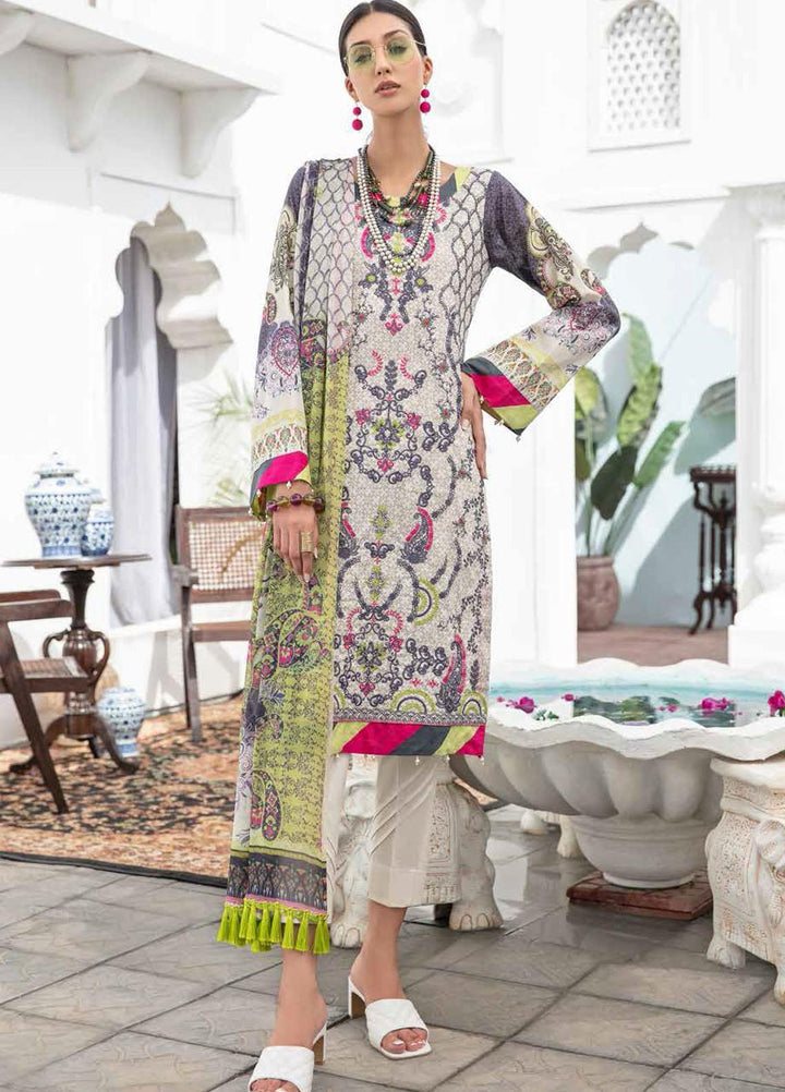 Banafsheh Embroidered Lawn Suits Unstitched 3 Piece BF21LL 07 - Luxury Collection