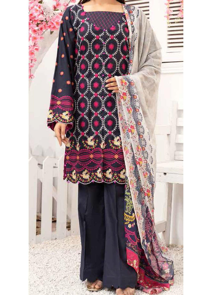 Banafsheh Embroidered Lawn Suits Unstitched 3 Piece BF21PE D-03 - Summer Collection