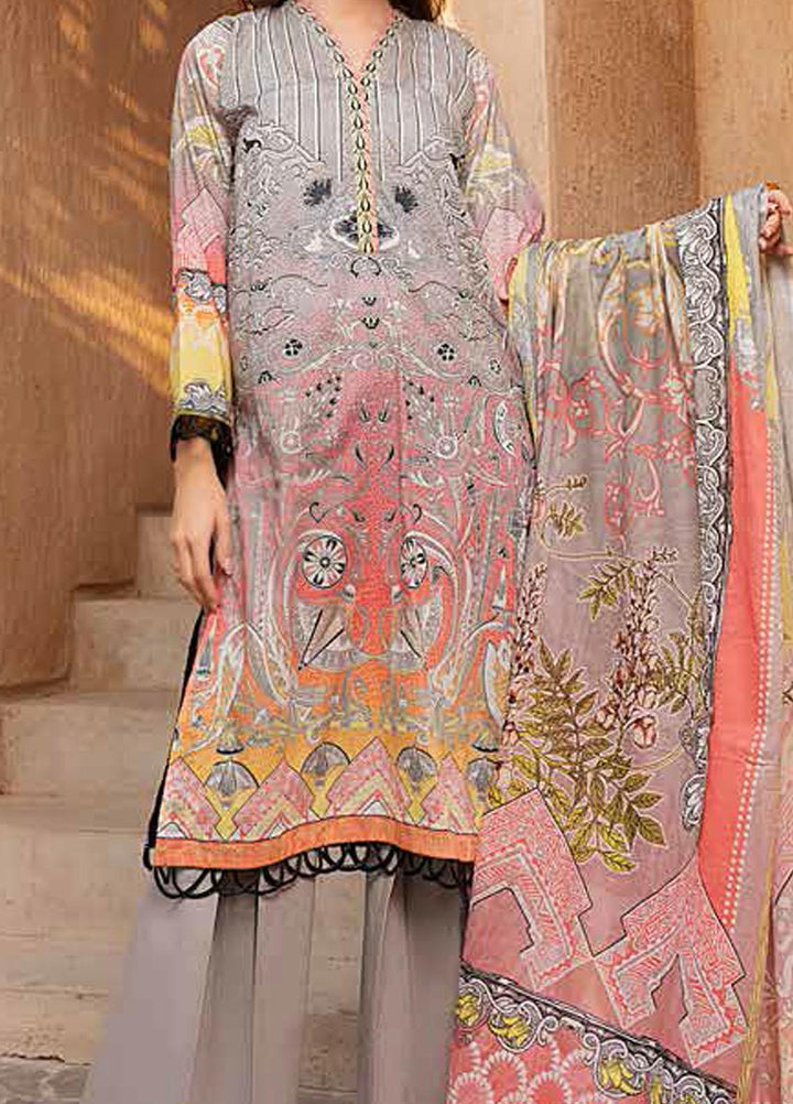 Banafsheh Printed Lawn Suits Unstitched 3 Piece BF21L 02 - Summer Collection