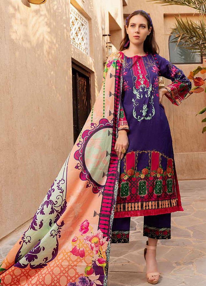 Banafsheh Printed Lawn Suits Unstitched 3 Piece BF21L 08 - Summer Collection