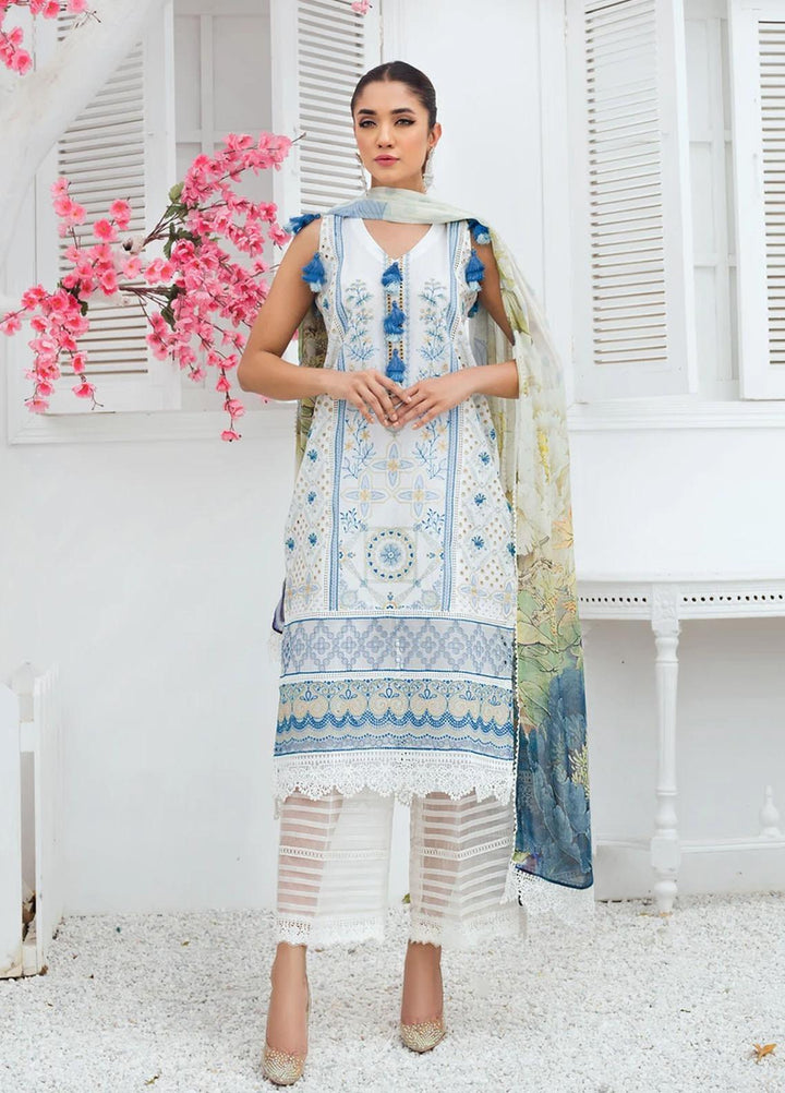 Bareen by Resham Ghar Embroidered Lawn Suits Unstitched 3 Piece BR21RG BR-01 - Spring/Summer Collection
