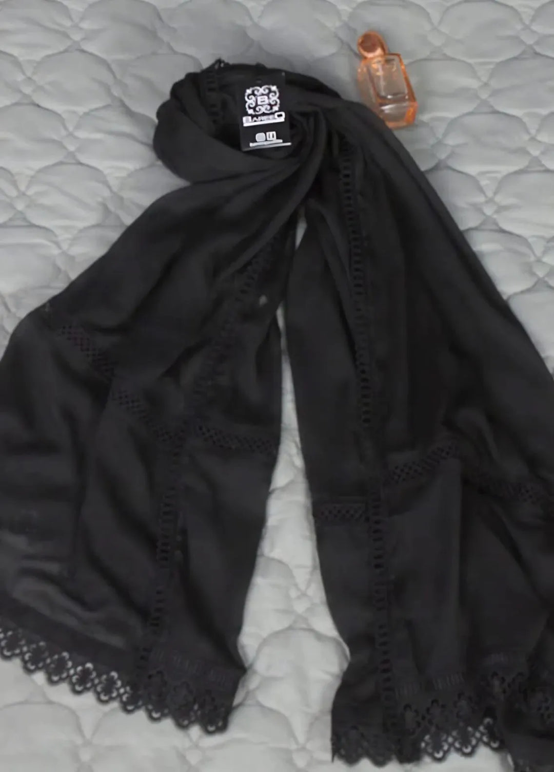 Bareeq Solid Chiffon Black Dupatta