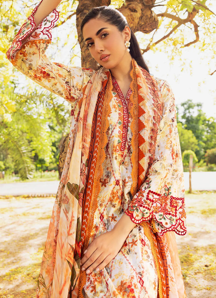 Bella By Fiona Embroidered Chikankari Suit Unstitched 3 Piece FO24B Gelsomino - Summer Collection