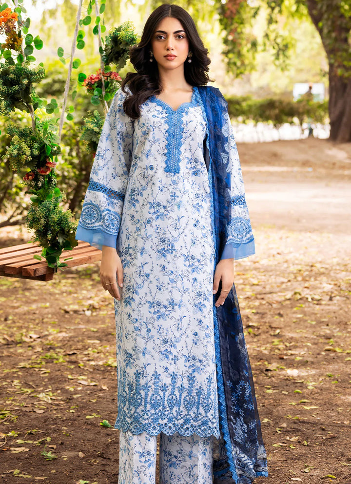 Bella By Fiona Embroidered Chikankari Suit Unstitched 3 Piece FO24B Margherita - Summer Collection