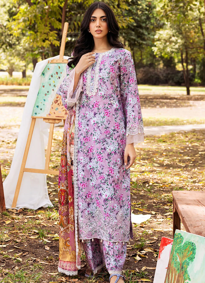 Bella By Fiona Embroidered Chikankari Suit Unstitched 3 Piece FO24B Orchidea - Summer Collection