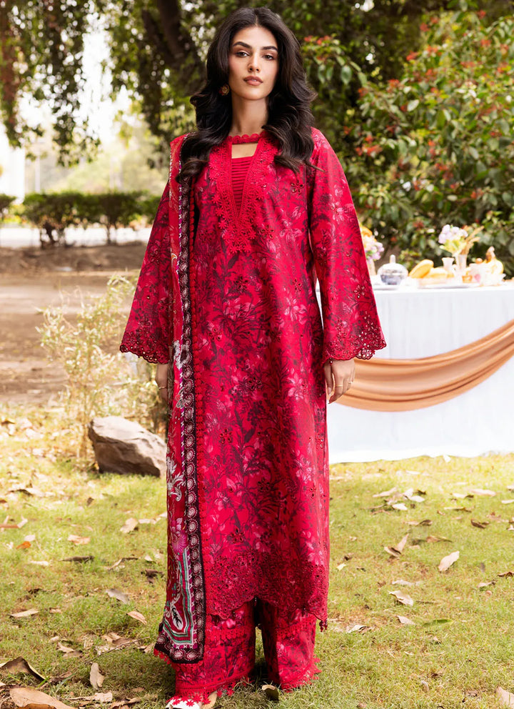 Bella By Fiona Embroidered Chikankari Suit Unstitched 3 Piece FO24B Rosa - Summer Collection