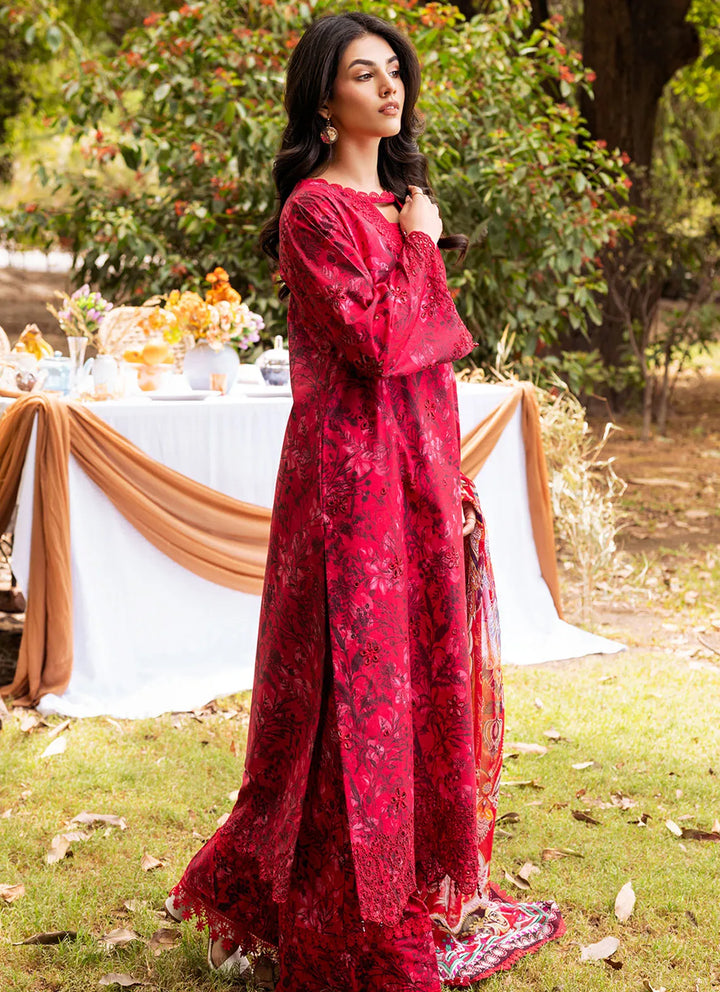 Bella By Fiona Embroidered Chikankari Suit Unstitched 3 Piece FO24B Rosa - Summer Collection