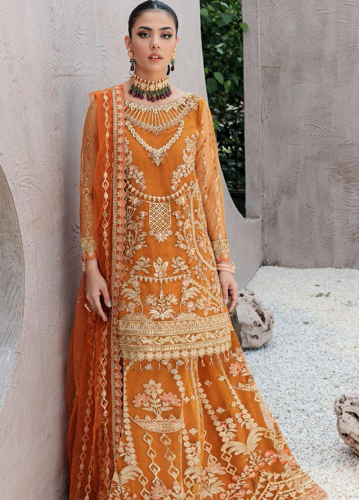 Belle Robe by Emaan Adeel Embroidered Net Suits Unstitched 3 Piece EA22BR-5 BL-509 - Luxury Collection