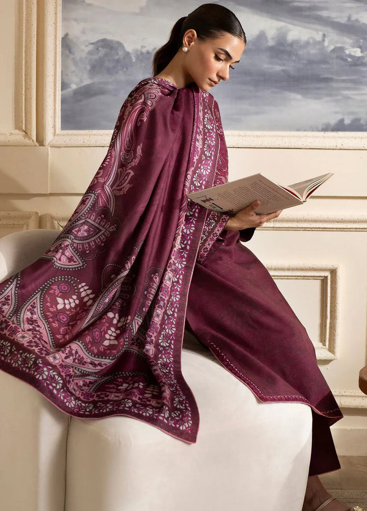 Bellini By Seran Embroidered Khaddar Suit Unstitched 3 Piece SRN24BW D-01 Elora - Winter Collection