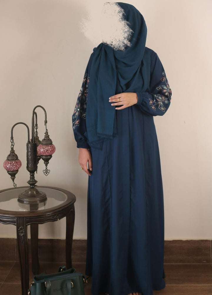 Bibayas Pret Plain Georgette 2 Piece Jade Abaya