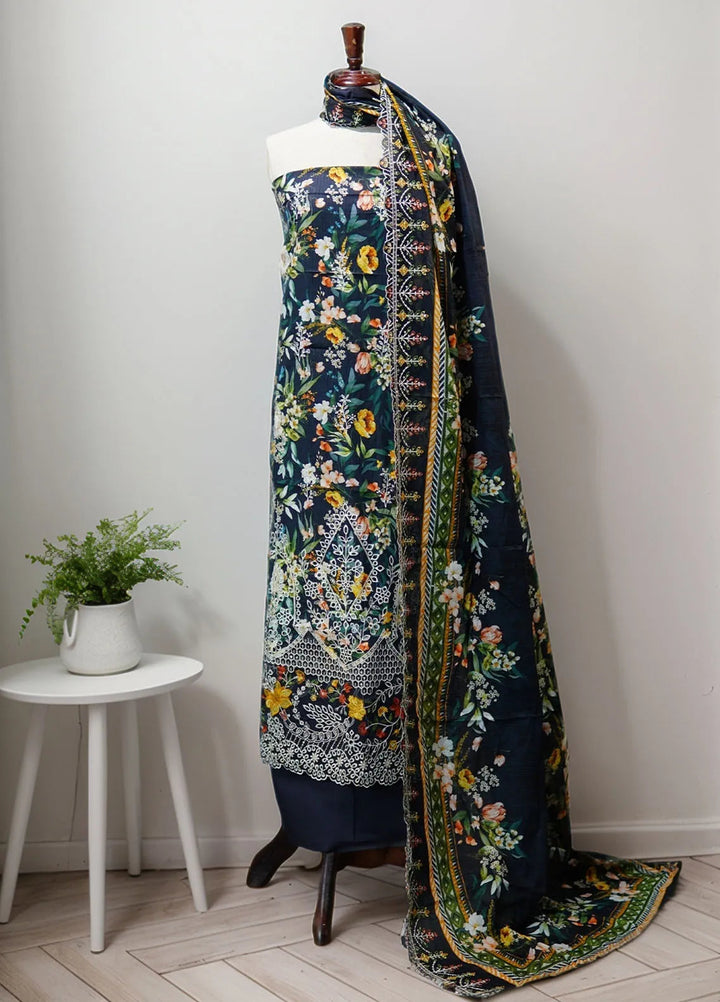 Bin Saeed Embroidered Suit Unstitched 3 Piece D-19 - Fall Collection