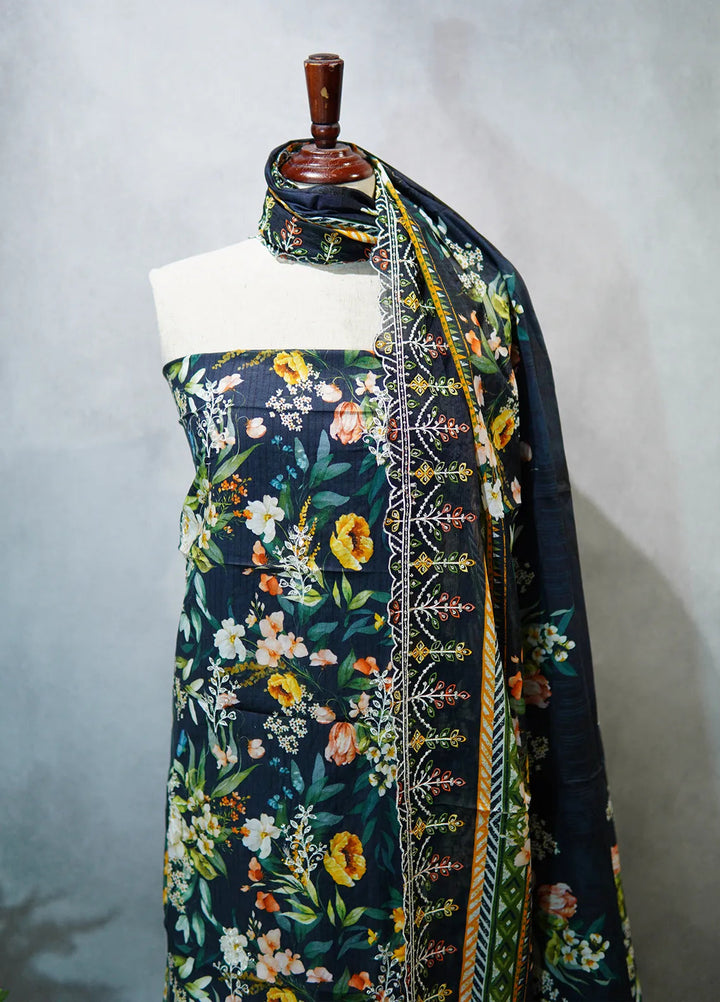 Bin Saeed Embroidered Suit Unstitched 3 Piece D-19 - Fall Collection