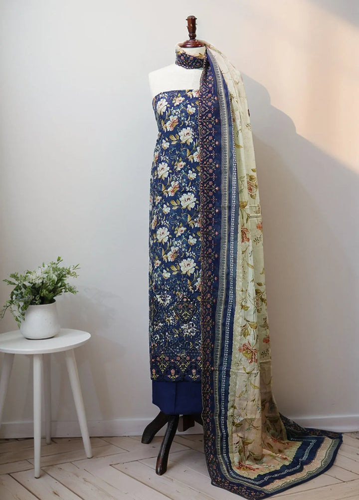 Bin Saeed Embroidered Suit Unstitched 3 Piece D-22 - Fall Collection