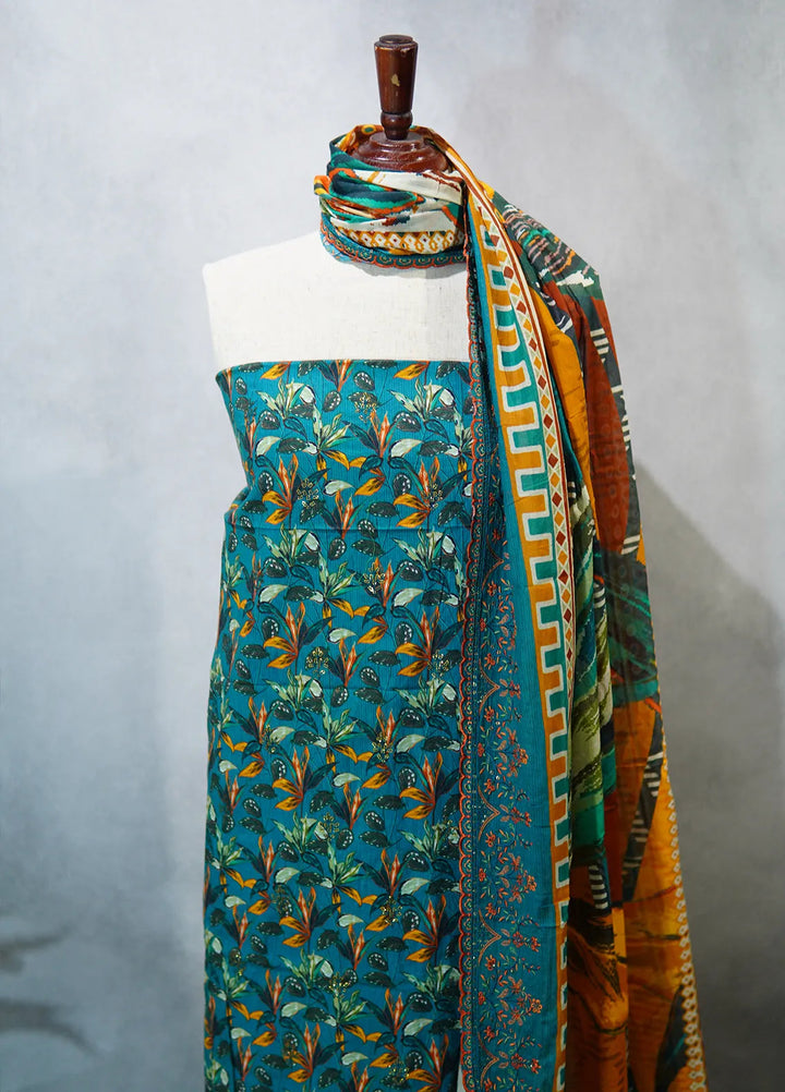 Bin Saeed Embroidered Suit Unstitched 3 Piece D-36 - Fall Collection