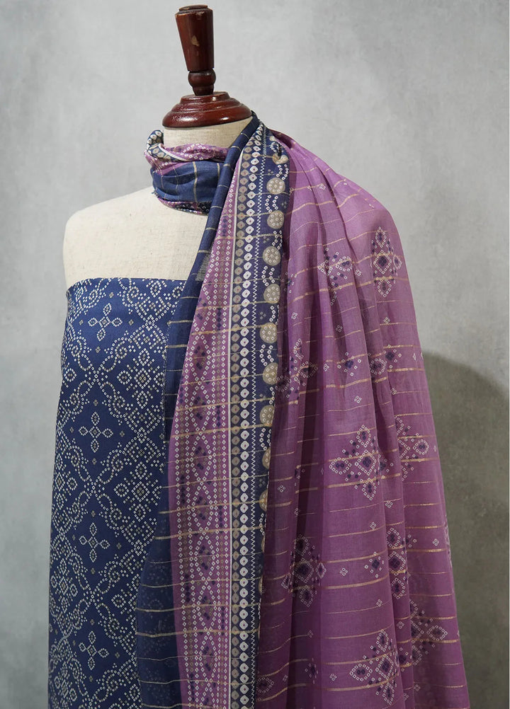 Bin Saeed Printed Cotton Suit Unstitched 3 Piece BN24F D-47 - Summer Collection