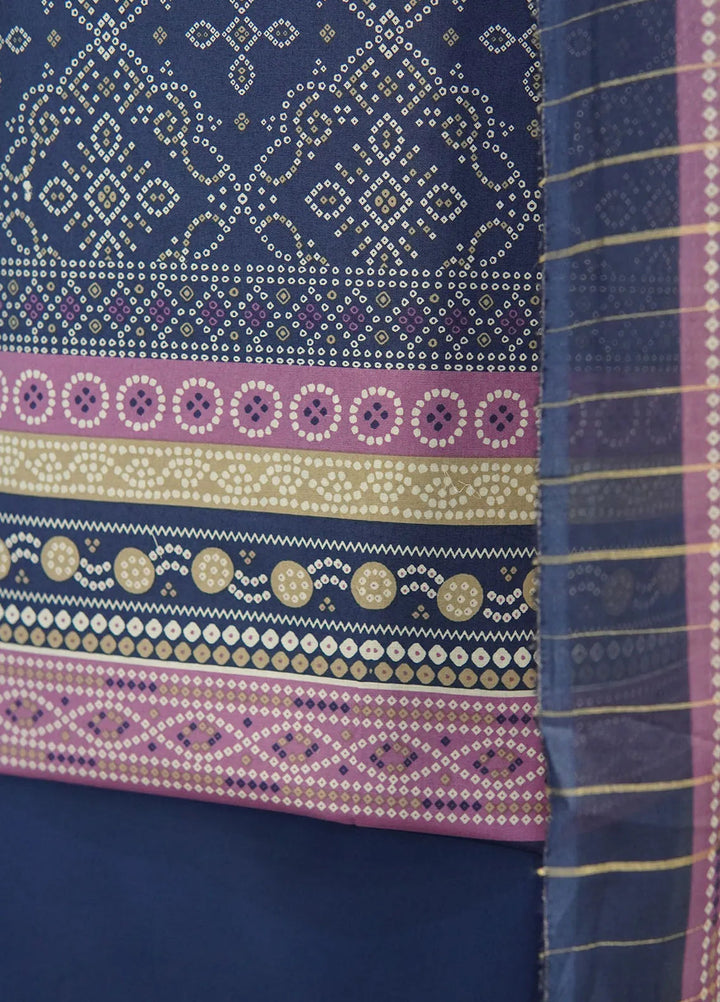 Bin Saeed Printed Cotton Suit Unstitched 3 Piece BN24F D-47 - Summer Collection