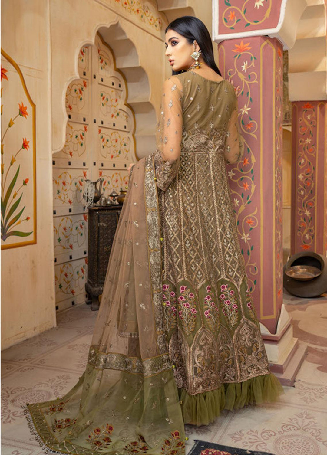 Biyaah By Noorma Kaamal Embroidered Suits Unstitched 3 Piece NK22B NK-B02 - Wedding Collection