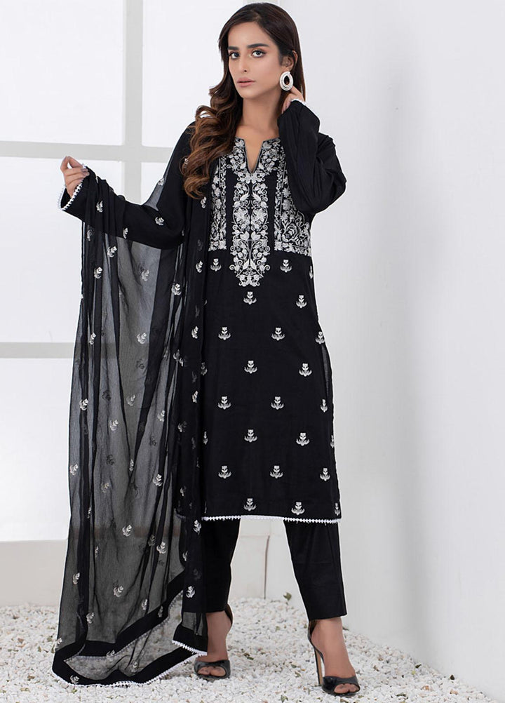 Black & White By ZS Textiles Embroidered Lawn Suits Unstitched 3 Piece ZS21BW-2 07 - Black & White Collection