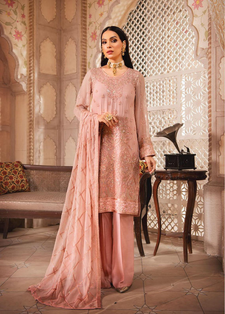 Blanche Fashion Embroidered Chiffon Suits Unstitched 3 Piece BLF22C BLC-06 - Luxury Festive Collection