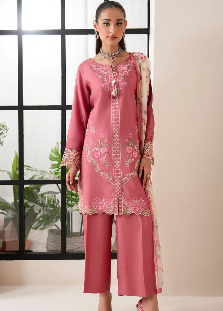 Bloom Core by Imrozia Pret Embroidered Viscose 3 Piece Suit IP-170 Pink Muse