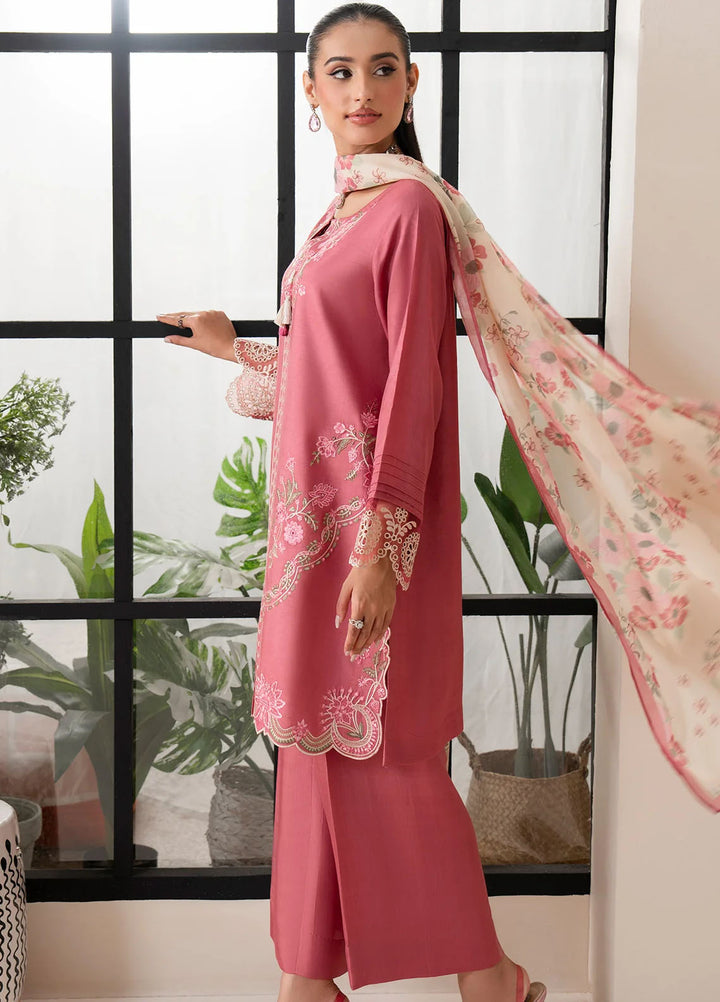 Bloom Core by Imrozia Pret Embroidered Viscose 3 Piece Suit IP-170 Pink Muse