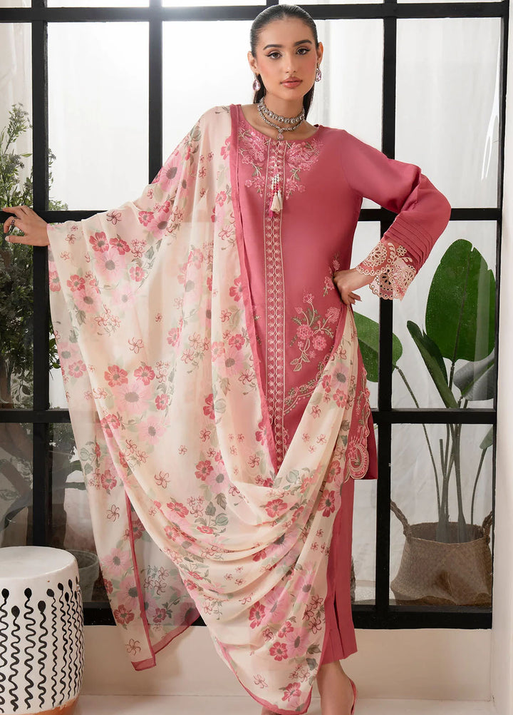 Bloom Core by Imrozia Pret Embroidered Viscose 3 Piece Suit IP-170 Pink Muse