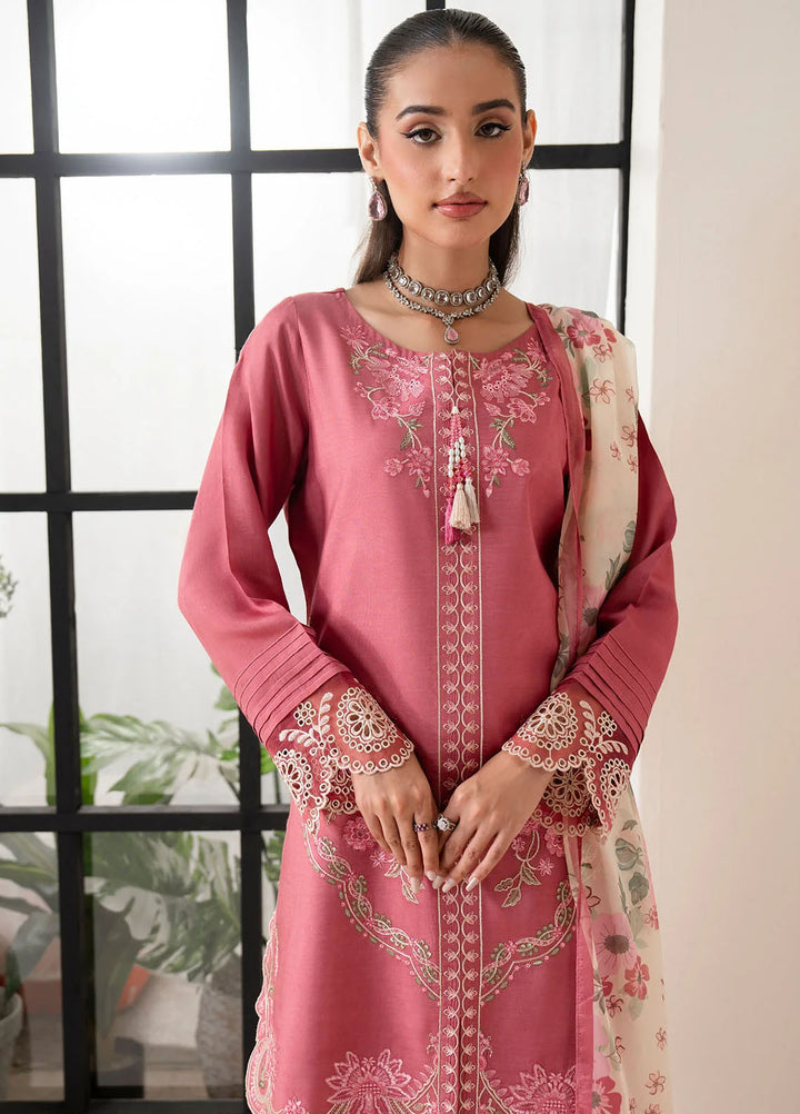 Bloom Core by Imrozia Pret Embroidered Viscose 3 Piece Suit IP-170 Pink Muse