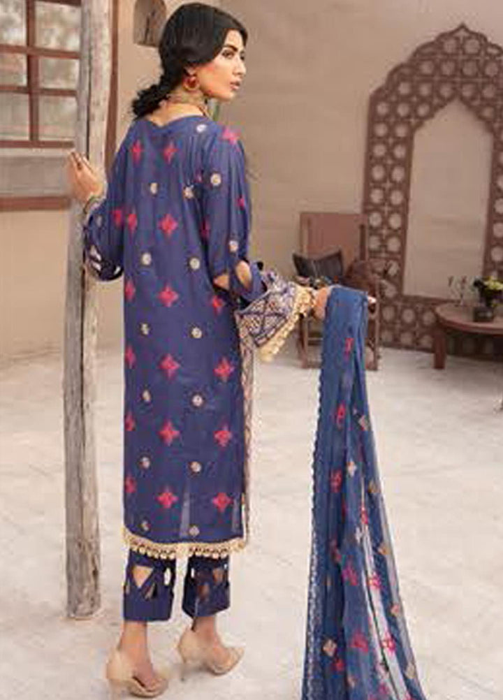 Blossom by Riaz Arts Embroidered Lawn Suits Unstitched 3 Piece RA21BE BL-04 - Summer Collection