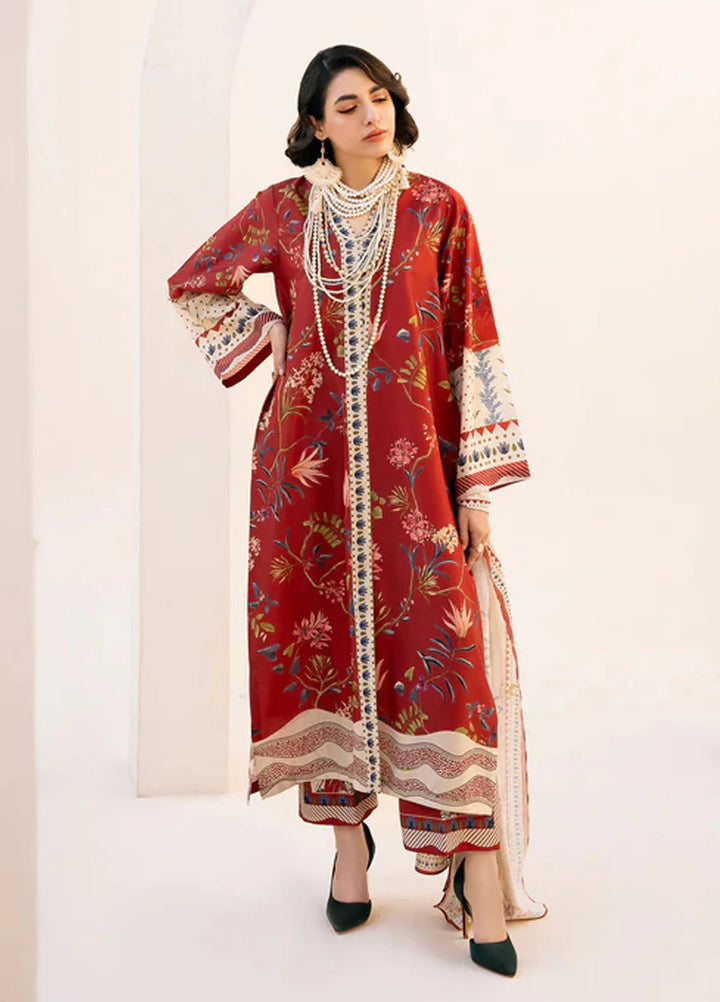 Bon Soir by Florent Pret Printed Crepe Silk 2 Piece Suit Silk Scarlet