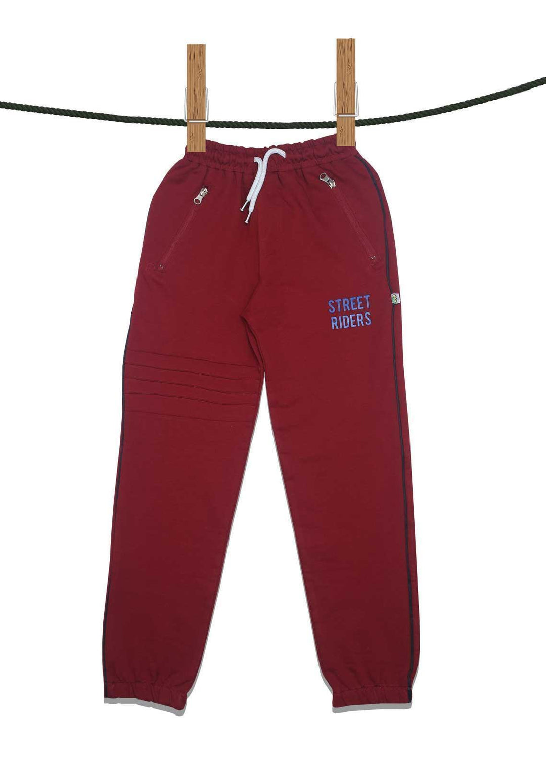 Sanaulla Exclusive Range Jersey Casual Trousers for Boys - 106461 Red
